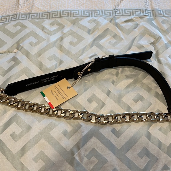 Beautiful handcrafted Leather and Metal Chain Belt - Sz Large - NWT - Picture 9 of 16